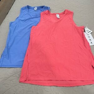 RBX Coral and Blue Sleeveless Tank Tops
